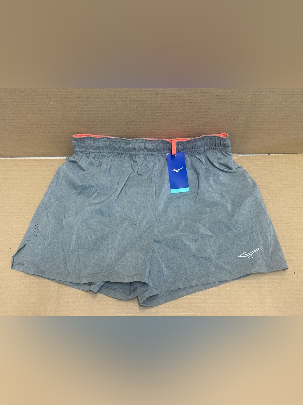 New Men Mizuno Gray Athletic Shorts